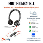 HP Poly Blackwire 3320 Stereo USB-C Headset +USB-C/A Adapter