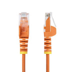StarTech.com 1.5m Orange Slim CAT6 Ethernet Cable, Snagless, 100W PoE, UTP, LSZH, 28AWG Pure Bare Copper Wire, Slim RJ45 Network Patch Cord w/Strain Reliefs, Individually Tested