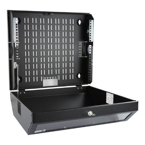 Lanview RWSLMBL rack cabinet 8U Wall mounted rack Black
