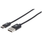 Manhattan USB-C to USB-A Cable, 1m, Male to Male, Black, 480 Mbps (USB 2.0), Hi-Speed USB, Lifetime Warranty, Equivalent to USB2AC1M
