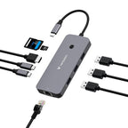 Verbatim CMH-09 USB Type-C 10000 Mbit/s Silver