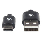Manhattan USB-C to USB-A Cable, 1m, Male to Male, Black, 480 Mbps (USB 2.0), Hi-Speed USB, Lifetime Warranty, Equivalent to USB2AC1M
