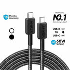 Anker 322 USB cable 0.9 m USB C Black