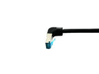 Equip Cat.6A S/FTP Patch Cable, Angled to Straight plug, 0.5m, Black