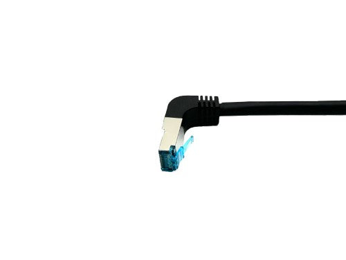 Equip Cat.6A S/FTP Patch Cable, Angled to Straight plug, 0.5m, Black