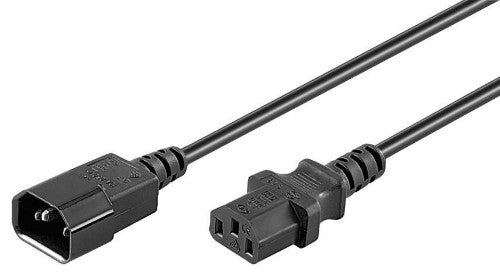Microconnect Black power cable C14F to 1.8 m C13 coupler C14 coupler