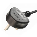 Lindy 10m UK 3 Pin Plug to IEC C13 Mains Power Cable, Black