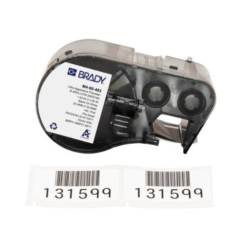 Brady M4-60-483 printer label Black, White Self-adhesive printer label