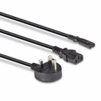 Lindy 2.5m UK 3 Pin Plug to IEC C13 and IEC C7 Splitter Extension Cable, Black