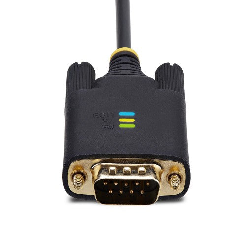 StarTech.com 6.6ft (2m) USB to Serial Adapter Cable, COM Retention, Interchangeable Screws/Nuts, USB-A to DB9 RS232, FTDI IC, ESD Protection, Windows/macOS/Linux
