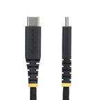 StarTech.com 30cm (1ft) USB-C Charging Cable, 60W (3A) PD, Dual-Layer Braided Nylon/TPE Jacket, Rugged USB C Charging Cord, USB 2.0 Laptop Charger Cable