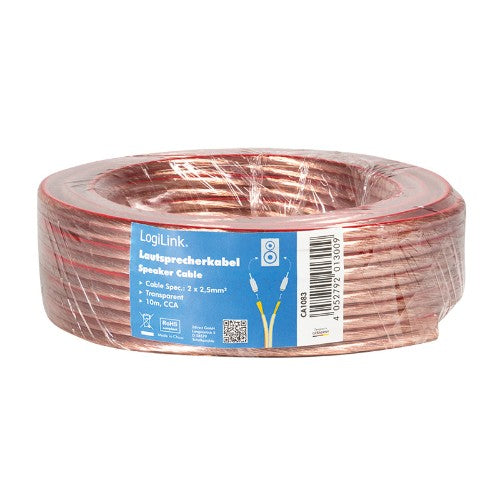 LogiLink CA1083 audio cable 10 m Transparent