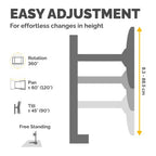 Fellowes Seasa Dual Stacking Monitor Arm - Freestanding Monitor Mount for 8KG 32 inch Screens - Ergonomic Adjustable Monitor Arm - Tilt 45° Pan 120° Rotation 360°, VESA 75 x 75/100 x 100 - Black