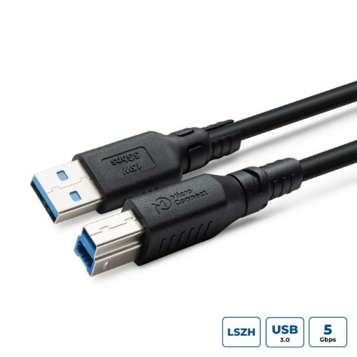 Microconnect USB3.0AB2B-LSZH USB cable USB 3.2 Gen 1 (3.1 Gen 1) 2 m USB A USB B Black