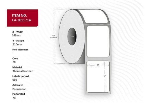 Capture CA-3011714 printer label White