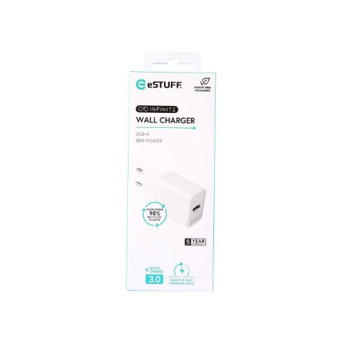 eSTUFF ES637006 mobile device charger Smartphone White AC Fast charging Indoor