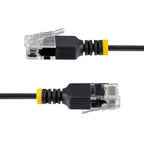 StarTech.com 2m Black Ultra Slim Cat6A Ethernet Cable, UTP, Pure Bare Copper Wire, 34AWG Slim RJ45 Network Patch Cord, Individually Tested