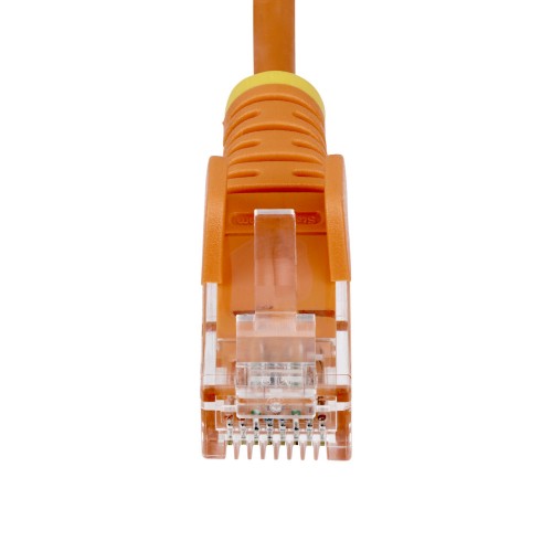 StarTech.com 1.5m Orange Slim CAT6 Ethernet Cable, Snagless, 100W PoE, UTP, LSZH, 28AWG Pure Bare Copper Wire, Slim RJ45 Network Patch Cord w/Strain Reliefs, Individually Tested