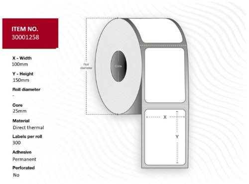 Capture 30001258 printer label White