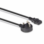Lindy 1m UK 3 Pin Plug to IEC C13 Mains Power Cable, Black