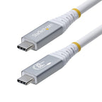 StarTech.com 3m (10ft) USB4 Cable, 20Gbps, USB-IF Certified USB-C Cable, 60W PD, 4K 120Hz DP 2.1, TPE Jacket, White USB-C Cord