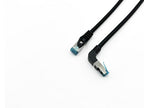 Equip Cat.6A S/FTP Patch Cable, Angled to Straight plug, 0.5m, Black
