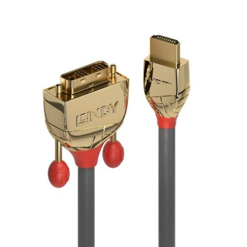 Lindy 1m HDMI to DVI-D Cable, Gold Line
