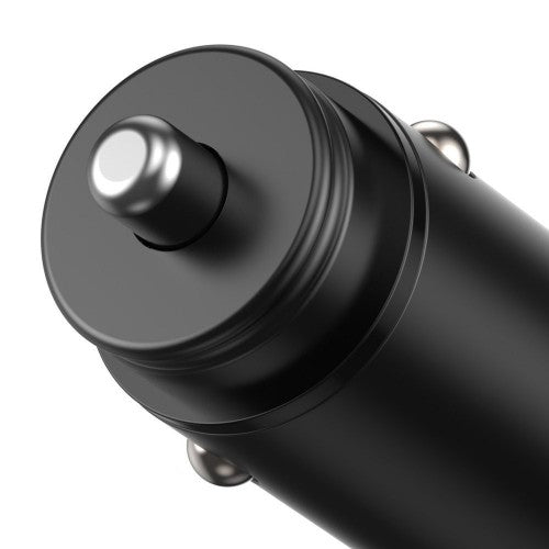Techly Mini Car Charger USB-A and USB-C Quick Charge 3.0 38W in Black Metal