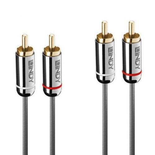 Lindy 10m Dual Phono Audio Cable, Cromo Line