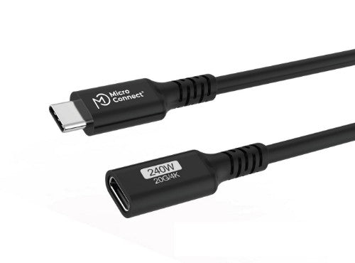 Microconnect USB3.2CC015EX USB cable USB 3.2 Gen 2x2 0.15 m USB C 20 Gbit/s 240 W Black