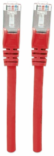 Intellinet Network Patch Cable, Cat7 Cable/Cat6A Plugs, 2m, Red, Copper, S/FTP, LSOH / LSZH, PVC, RJ45, Gold Plated Contacts, Snagless, Booted, Lifetime Warranty