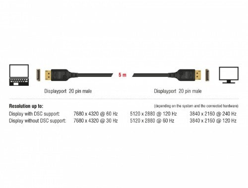 DeLOCK 85663 DisplayPort cable 5 m Black