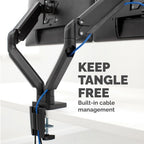 Fellowes Platinum Series Dual Monitor Arm - Monitor Mount for Two 8KG 40 Inch Screens - Adjustable Dual Monitor Desk Mount - Tilt 45° Pan 180° Swivel 360° Rotation 360°, VESA 75 x 75/100 x 100 - Black