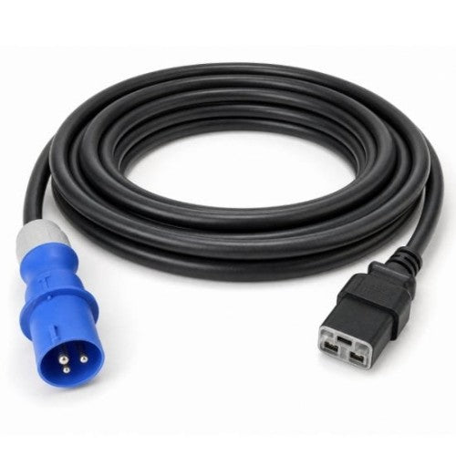 Lindy 3m IEC C19 Power Lead, 16A Commando Plug, Black