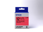 Epson C53S654007/LK-4RBP DirectLabel-etikettes black on red 12mm x 9m for Epson LabelWorks 4-18mm/36mm/6-12mm/6-18mm/6-24mm