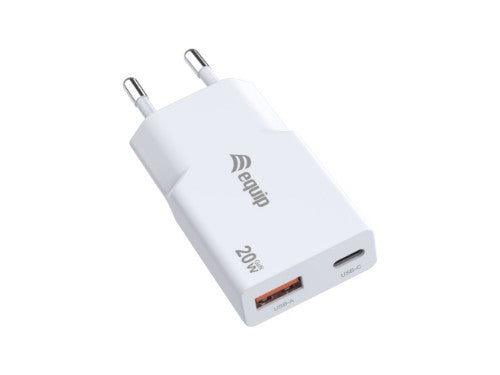 Equip 2-Port 20W GaN Slim USB PD Charger, USB-C x1, USB-A x1