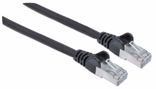 Intellinet Network Patch Cable, Cat7 Cable/Cat6A Plugs, 2m, Black, Copper, S/FTP, LSOH / LSZH, PVC, RJ45, Gold Plated Contacts, Snagless, Booted, Lifetime Warranty