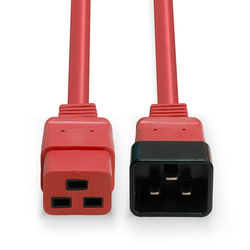 Lindy 3m IEC C19 to C20 Extension Cable, Red