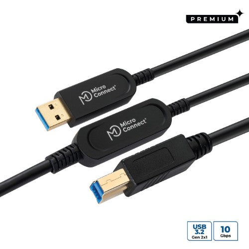 Microconnect MC-USB3.0AB20OP USB cable USB 3.2 Gen 2 (3.1 Gen 2) 20 m USB A USB B Black