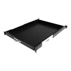 StarTech.com 1U Sliding Server Rack Mount Keyboard Shelf Tray, 55lbs (25Kg), 22in (55cm) Deep Steel Pull Out Drawer for 19" AV, Network Equipment Rack