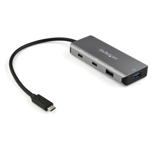 StarTech.com 4 Port USB C Hub w/ 2x USB A & 2x USB C - SuperSpeed 10Gbps USB Type-C 3.2 Gen 2 Hub - USB Bus Powered - Portable USB-C to USB Adapter Hub - Aluminum - 9.8" (25cm) Cable - TAA