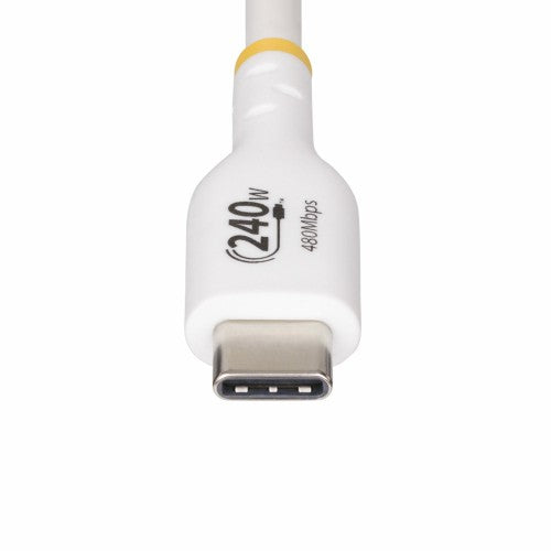 StarTech.com 6.6ft (2m) USB-C Charging Cable, Charge & Sync, 240W (5A) PD EPR, USB 2.0 Laptop Charger Cable, USB-IF Certified, TPE Jacket - White USB C Charging Cord